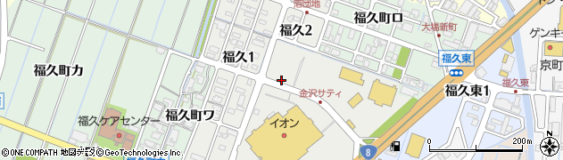石川県金沢市福久周辺の地図