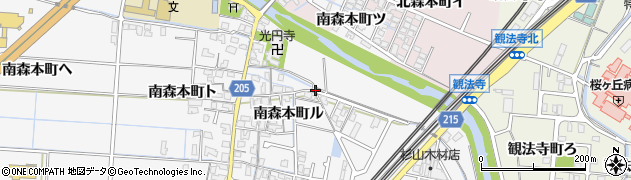 石川県金沢市南森本町周辺の地図