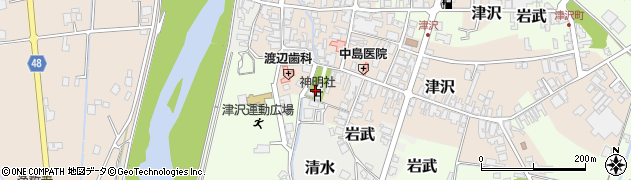 津沢神明社周辺の地図