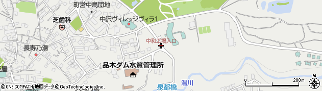 中和工場入口周辺の地図