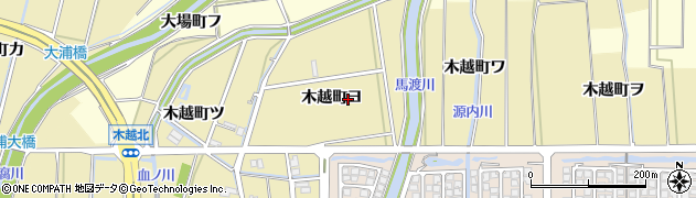 石川県金沢市木越町ヨ周辺の地図