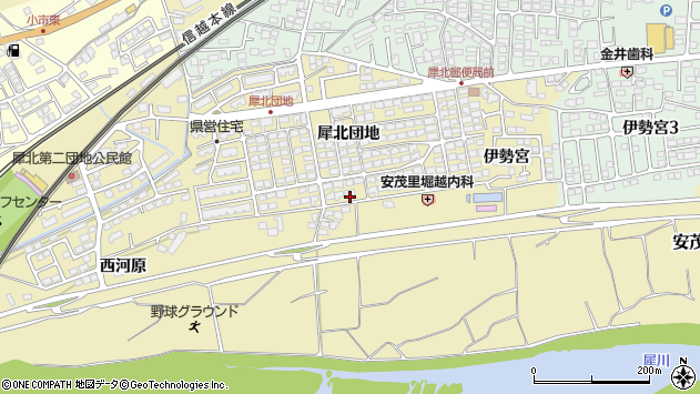 〒380-0954 長野県長野市安茂里犀北団地の地図