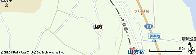 茨城県常陸大宮市山方周辺の地図