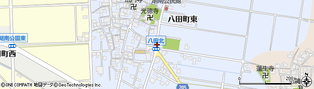 加賀八田周辺の地図