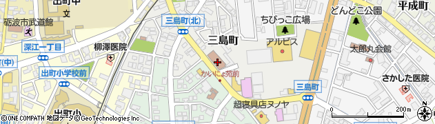 富山県砺波市三島町周辺の地図