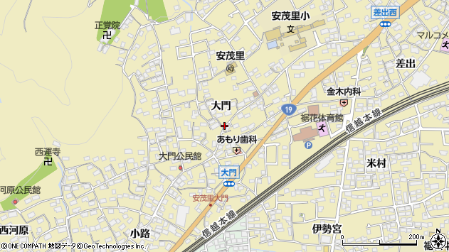 〒380-0957 長野県長野市安茂里大門の地図