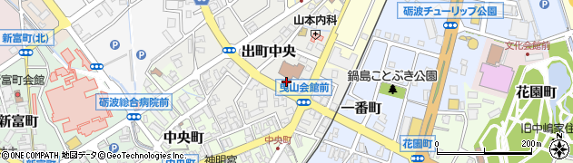 富山県砺波市出町中央周辺の地図