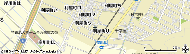 石川県金沢市利屋町り周辺の地図