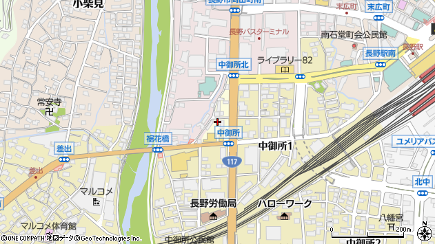 〒380-0934 長野県長野市中御所町の地図