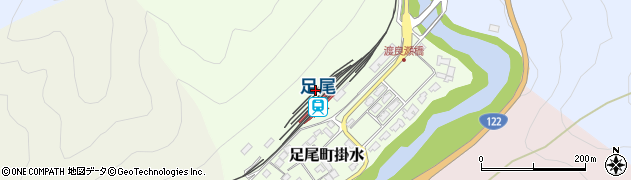 足尾駅周辺の地図