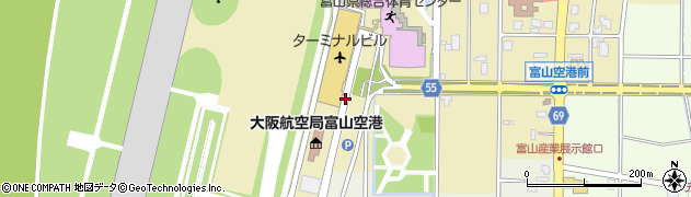 富山空港（富山きときと空港）ターミナル国際線出発口周辺の地図