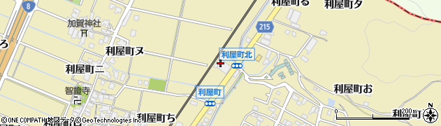 石川県金沢市利屋町と周辺の地図