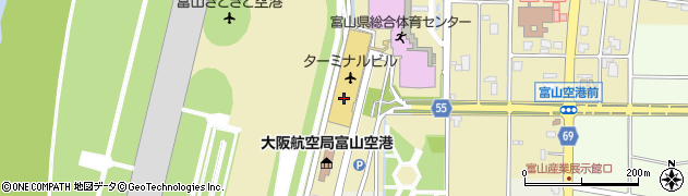 富山空港（富山きときと空港）周辺の地図