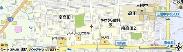 長野県長野市南高田周辺の地図