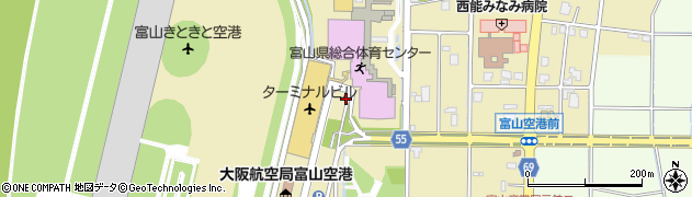 富山空港（富山きときと空港）ターミナル国内線到着口周辺の地図