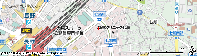 長野県長野市七瀬周辺の地図