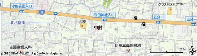 長野県長野市高田中村周辺の地図