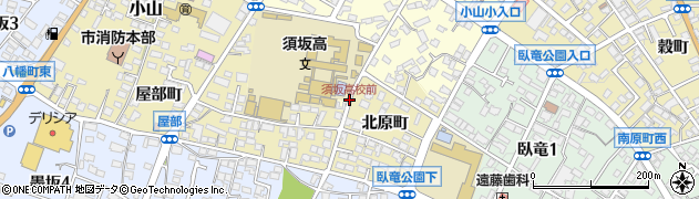 須坂高校前周辺の地図