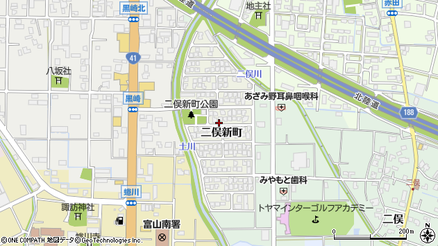 〒939-8184 富山県富山市二俣新町の地図