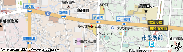 長野市　市役所市街地整備局もんぜんぷら座国際交流コーナー周辺の地図
