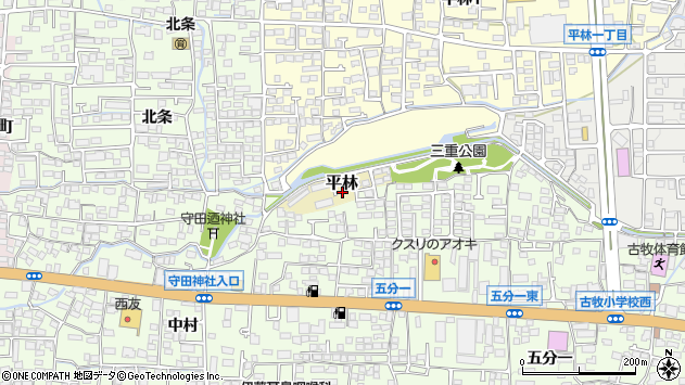〒381-0036 長野県長野市平林の地図
