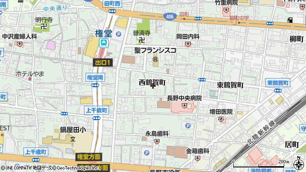 〒380-0814 長野県長野市鶴賀西鶴賀町の地図
