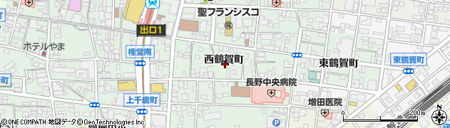 長野県長野市鶴賀西鶴賀町周辺の地図