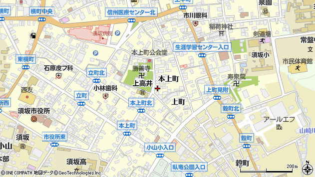 〒382-0086 長野県須坂市本上町の地図