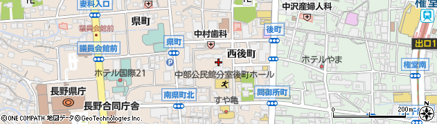 長野県長野市西後町周辺の地図