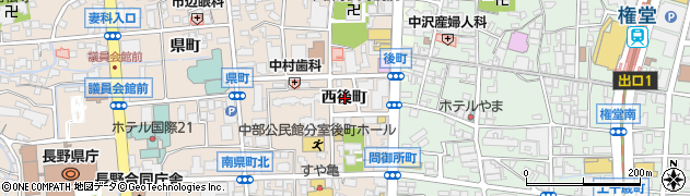 長野県長野市南長野西後町周辺の地図