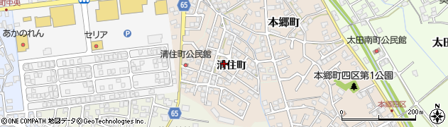 富山県富山市清住町周辺の地図