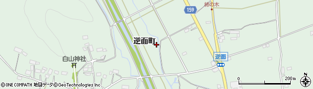 栃木県宇都宮市逆面町周辺の地図