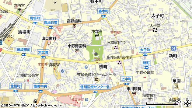 〒382-0081 長野県須坂市横町の地図