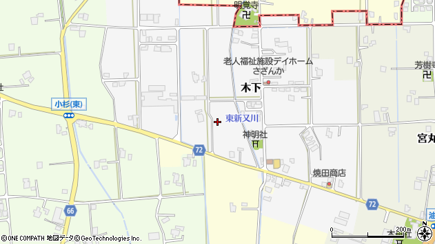 〒939-1358 富山県砺波市木下の地図