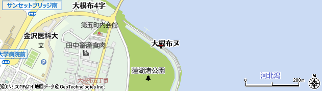 石川県内灘町（河北郡）大根布（ヌ）周辺の地図