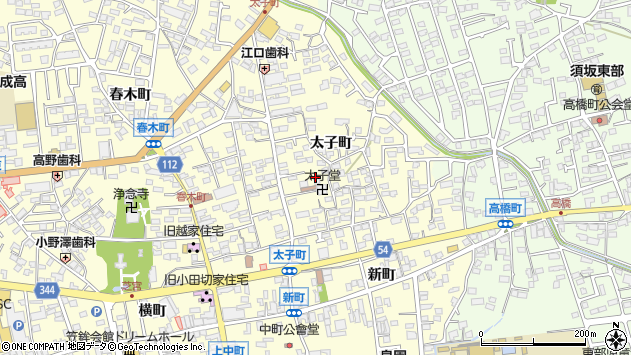 〒382-0015 長野県須坂市太子町の地図