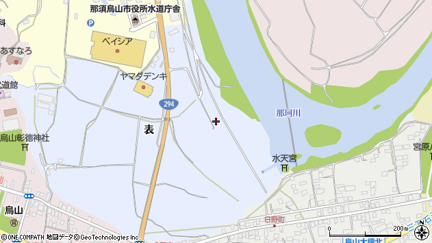〒321-0623 栃木県那須烏山市表の地図
