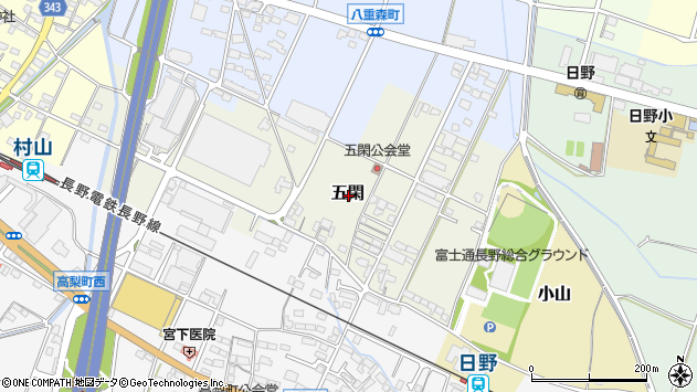 〒382-0053 長野県須坂市五閑町の地図