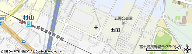 長野県須坂市五閑町周辺の地図