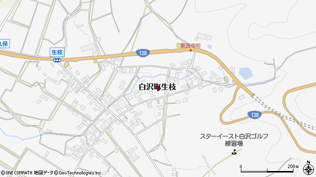 〒378-0122 群馬県沼田市白沢町生枝の地図
