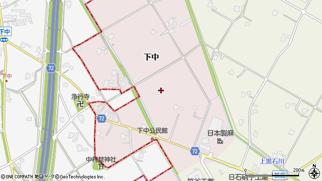 〒939-1347 富山県砺波市下中の地図