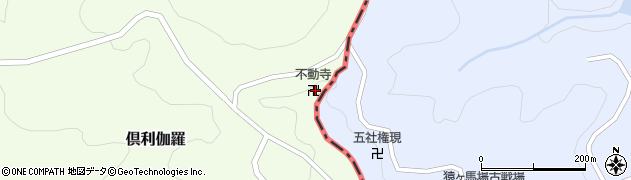 倶利迦羅不動寺　山頂本堂周辺の地図
