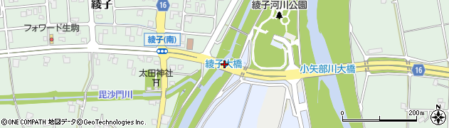 綾子大橋周辺の地図
