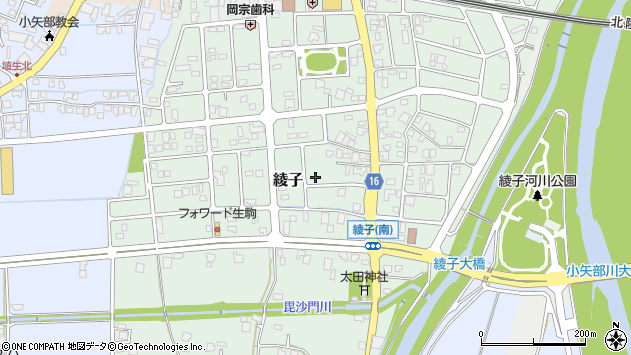 〒932-0833 富山県小矢部市綾子の地図
