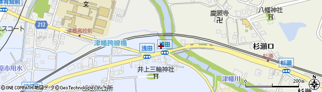 石川県河北郡津幡町浅田ヘ周辺の地図