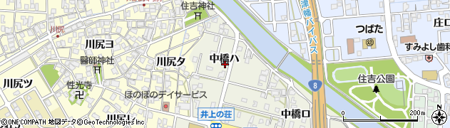 石川県津幡町（河北郡）中橋（ハ）周辺の地図
