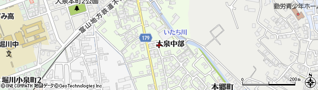 富山県富山市大泉中部周辺の地図