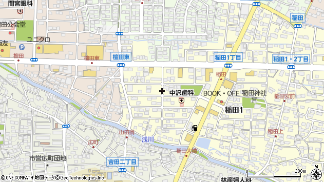〒381-0042 長野県長野市稲田の地図