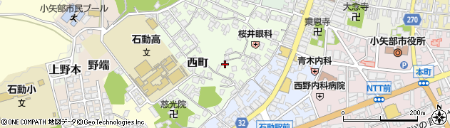富山県小矢部市西町周辺の地図