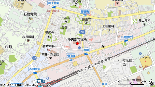 〒932-0000 富山県小矢部市（以下に掲載がない場合）の地図